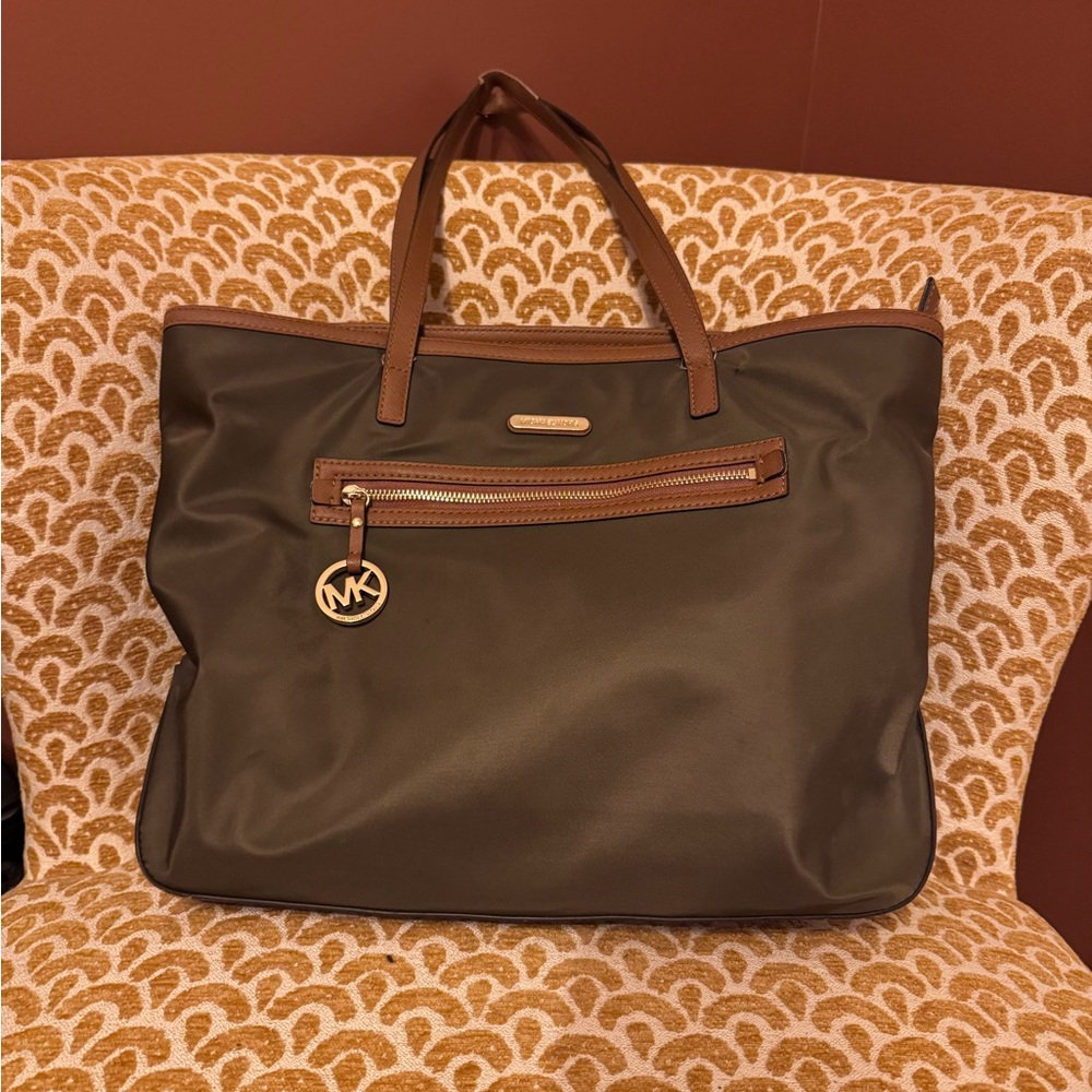 Michael Kors Olive Green Tote with Gold Charm